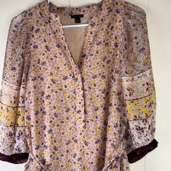 ANN TAYLOR Sz Large Women’s Gold details Sleeve Midi Dress - Picture 7 of 13